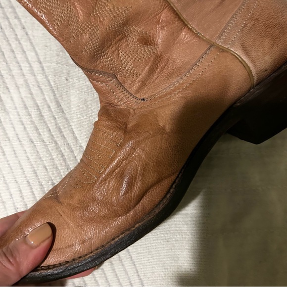 PECOS BILLS Western Cowboy Brown Leather Boot size 6 - Picture 13 of 14